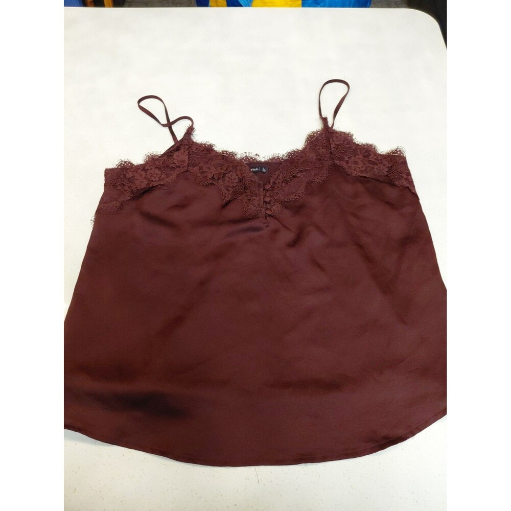 Abercrombie & Fitch lace-trimmed satin camisole burgundy large
